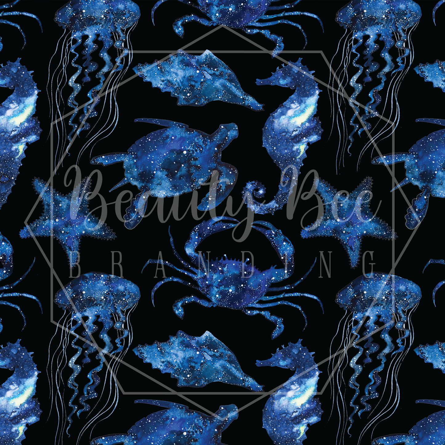 Galaxy Sea Creatures SEAMLESS PATTERN