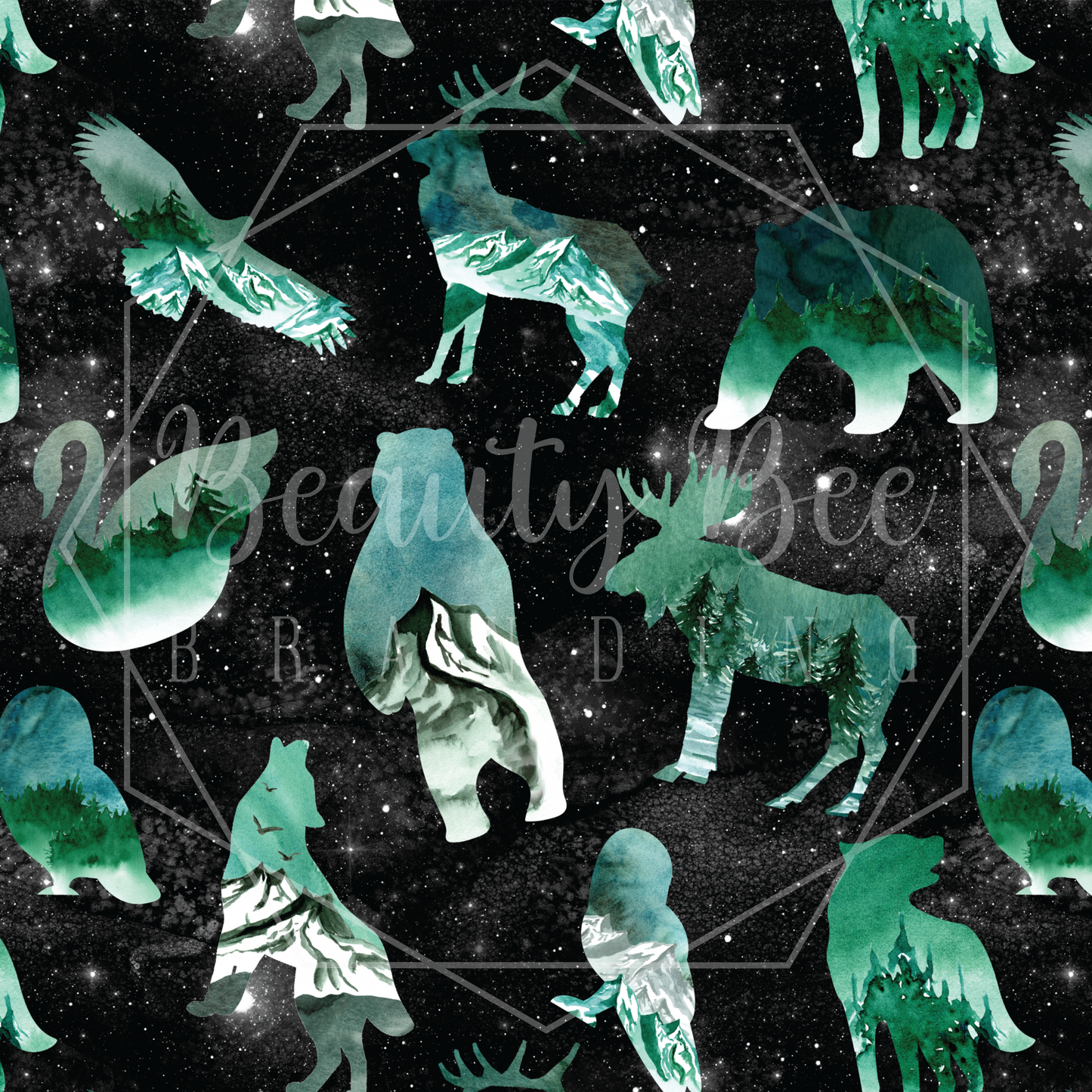 Forest Animals Galaxy SEAMLESS PATTERN