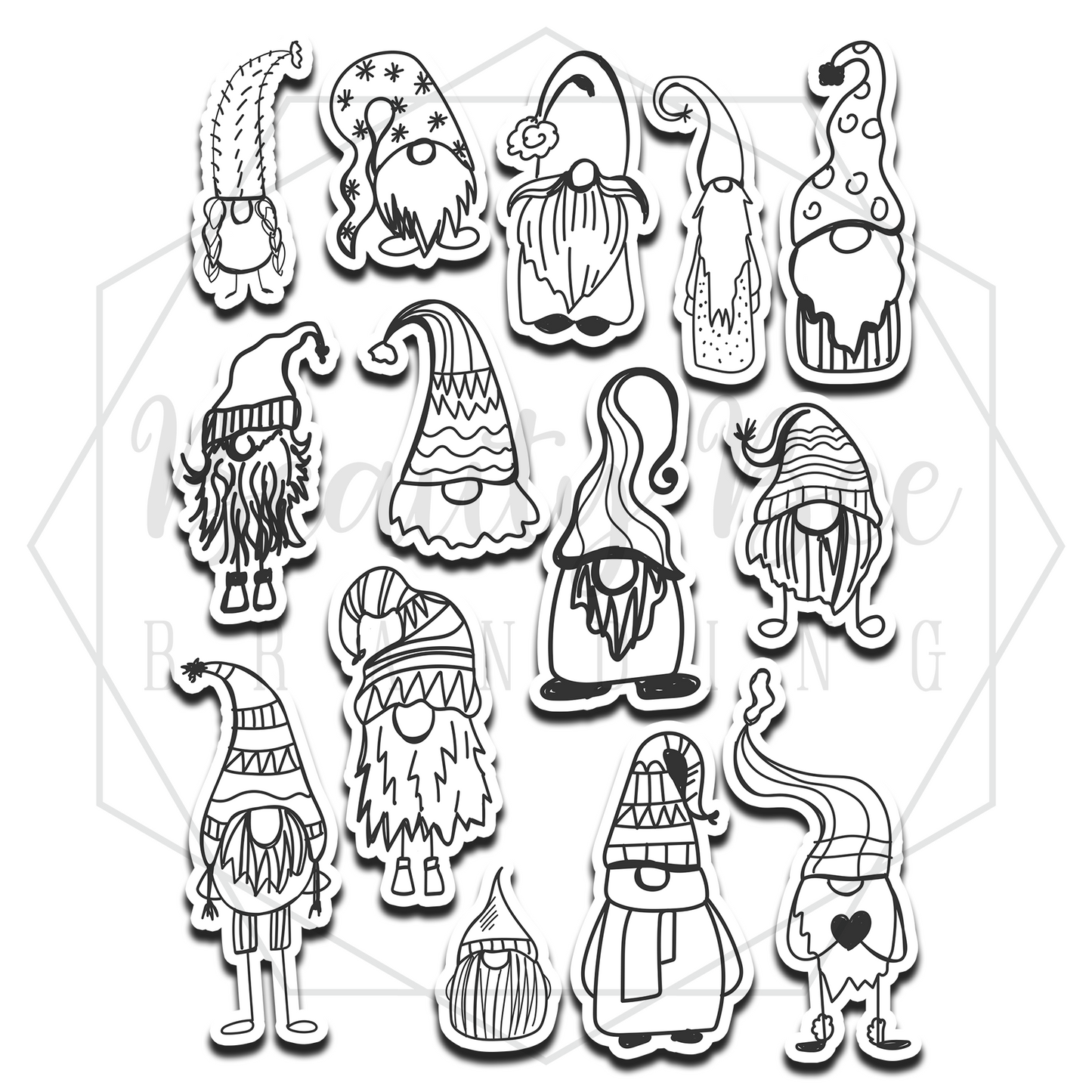 Gnomes Colorable Sticker Sheet