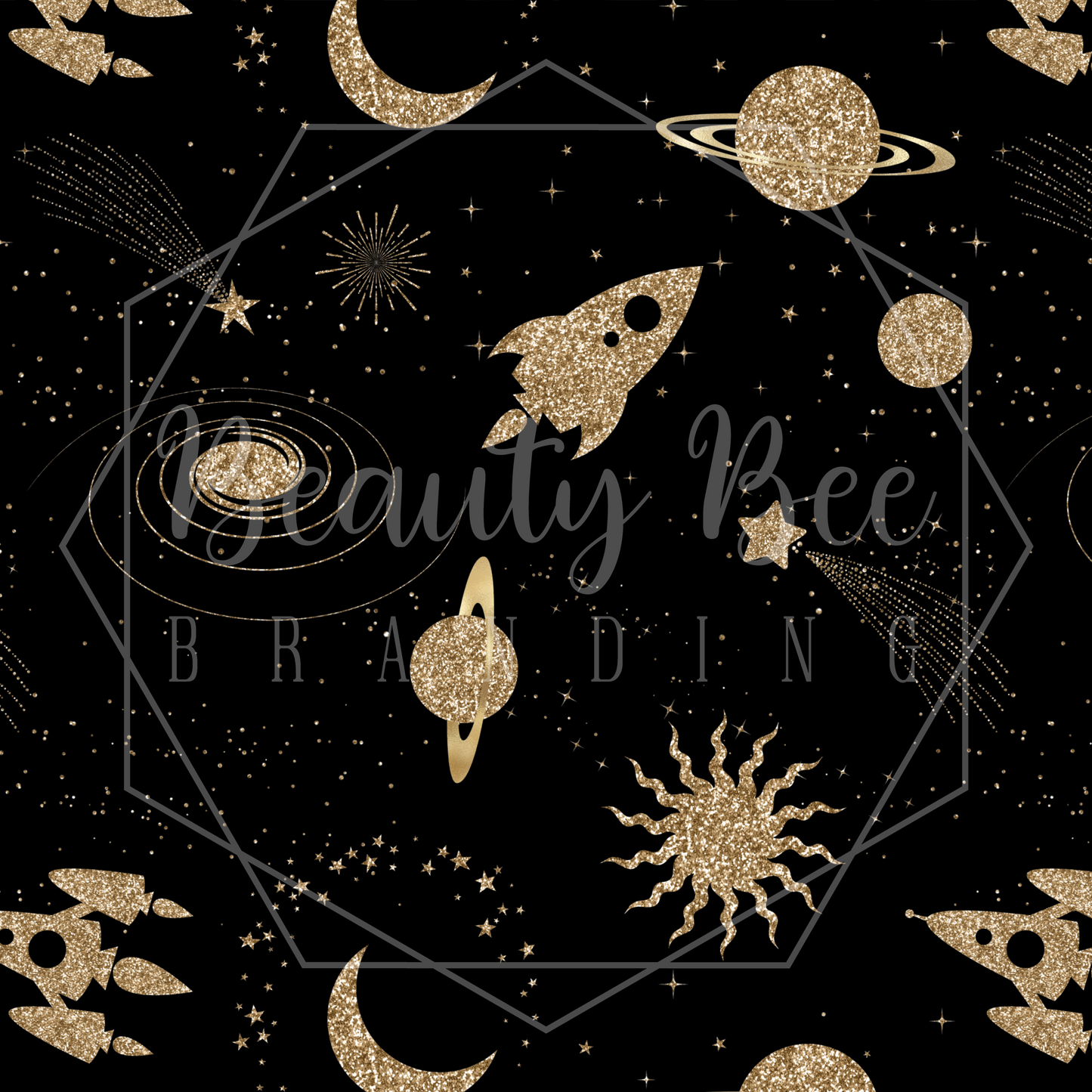 Glitter Galaxy Gold SEAMLESS PATTERN