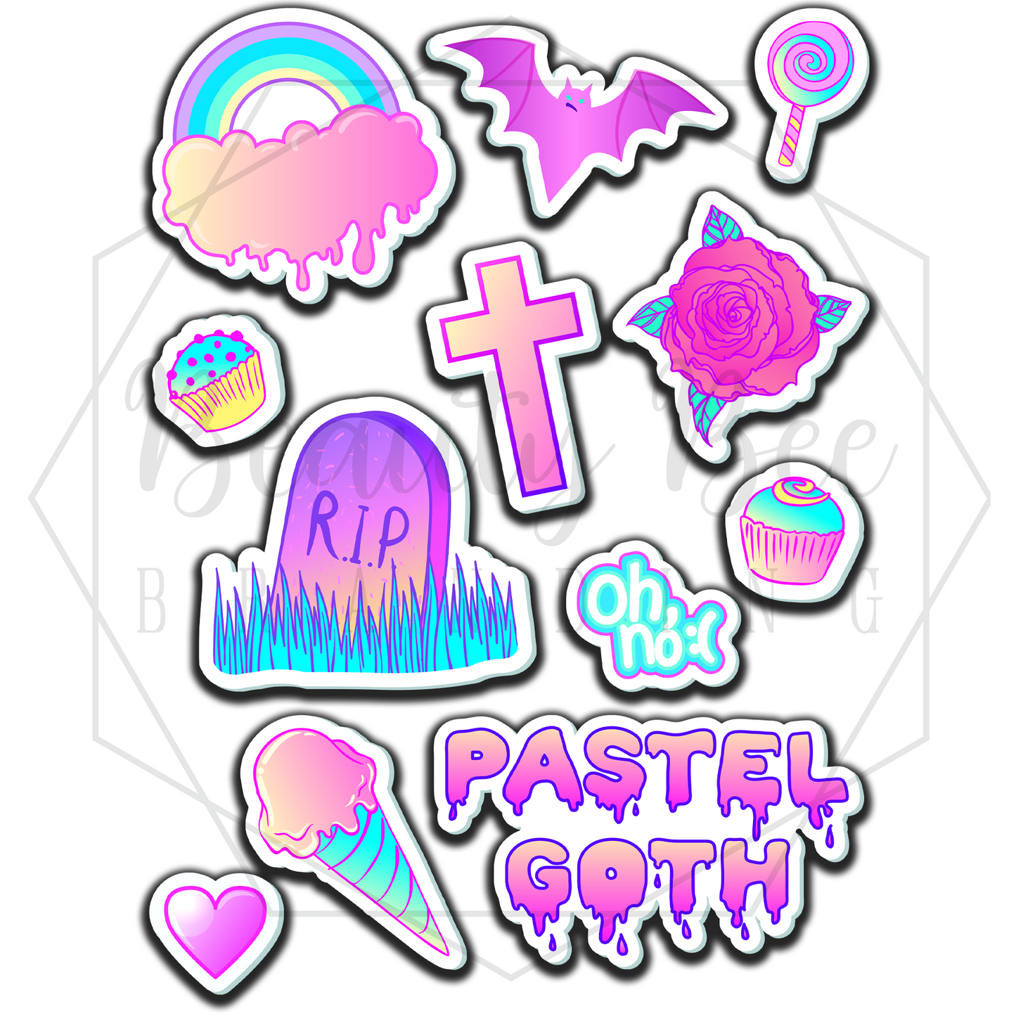Pastel Goth Sticker Sheet