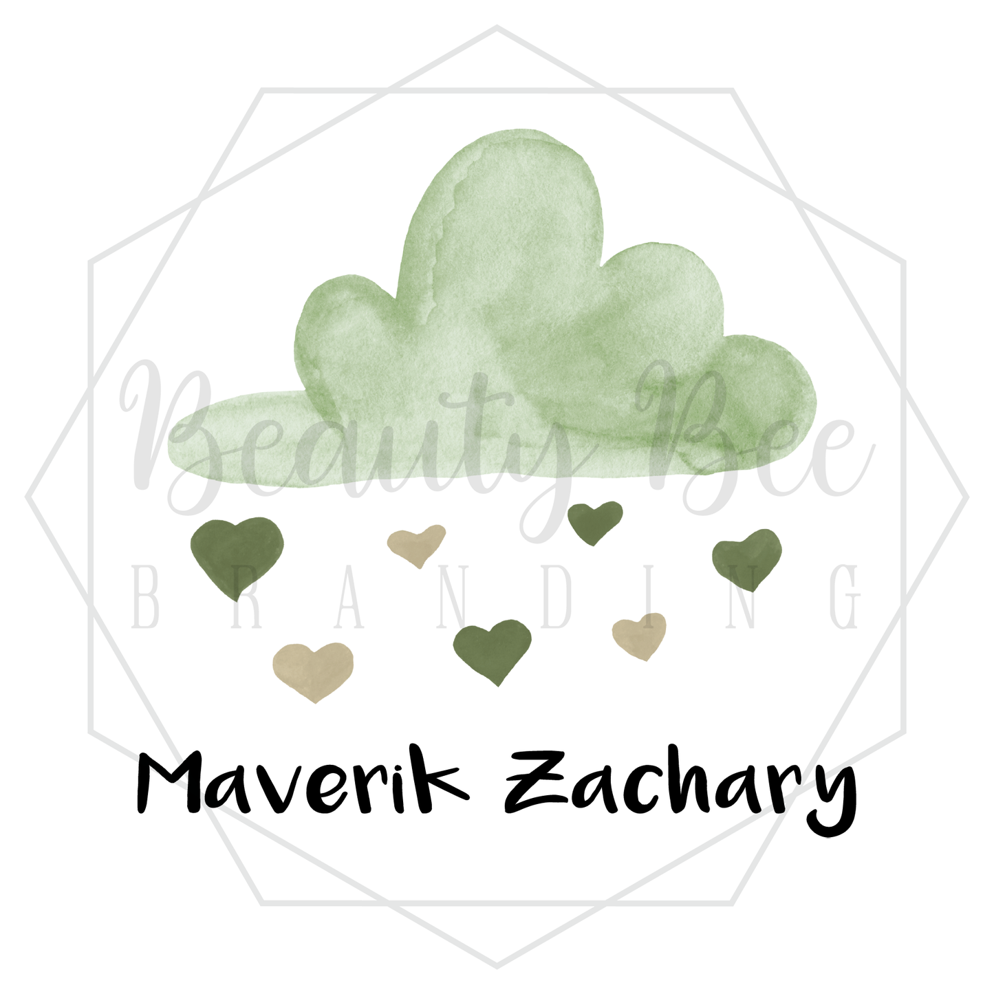 Neutral Green Cloud Customized DIGITAL DECAL - Sublimation and Print & Cut Files