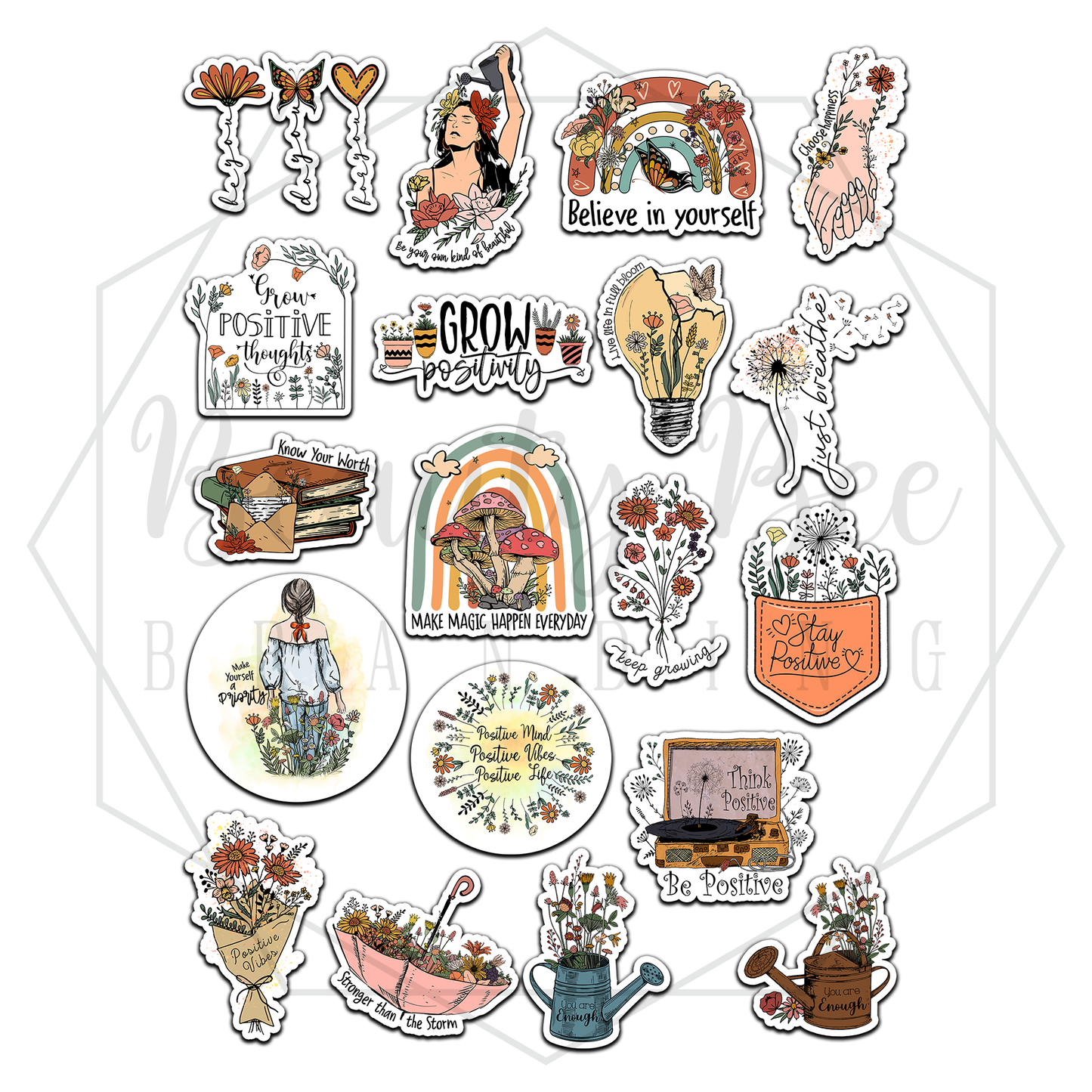Grow Positive Thoughts Sticker Sheet