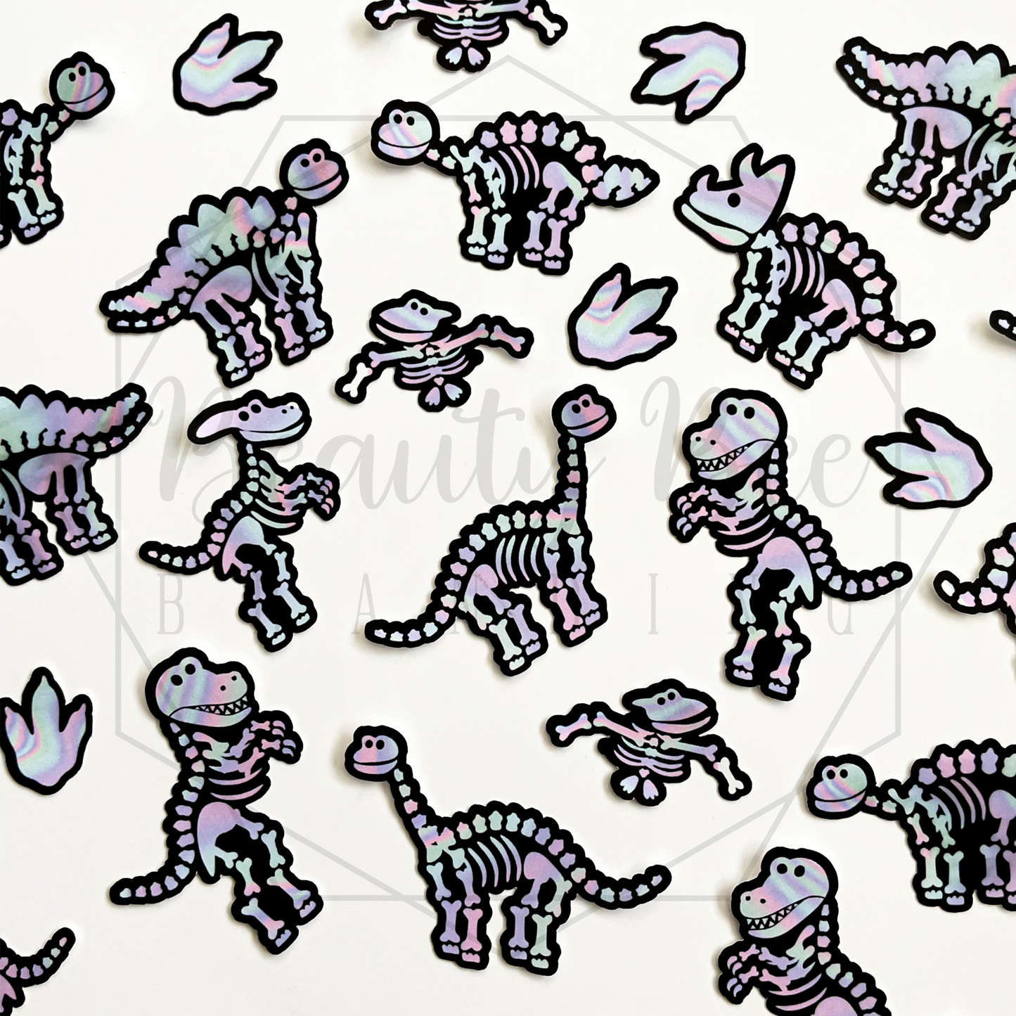 Dino Bones Holo Temporary Tattoos