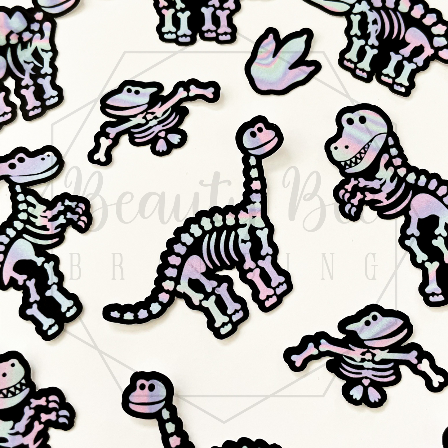 Dino Bones Holo Temporary Tattoos