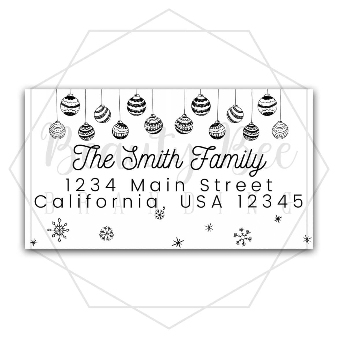 Christmas Ornaments Address Label STICKER ROLL OF 100