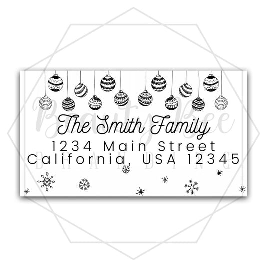 Christmas Ornaments Address Label STICKER ROLL OF 100