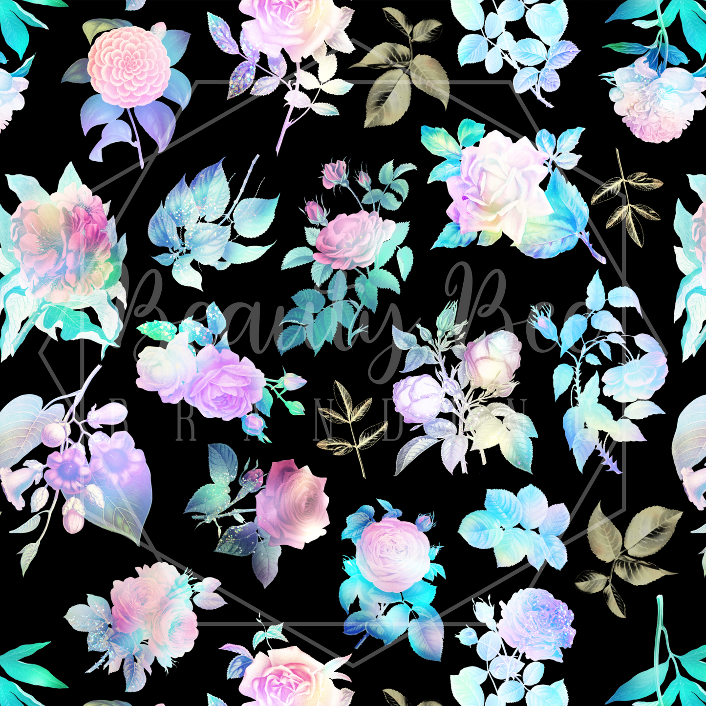 Iridescent Flowers SEAMLESS PATTERN