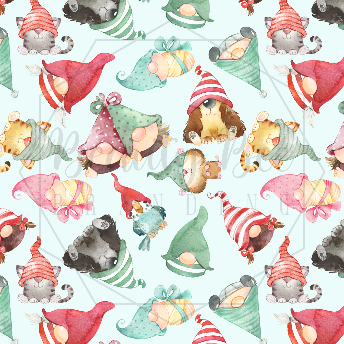 Kids and Pets Gnomes SEAMLESS PATTERN