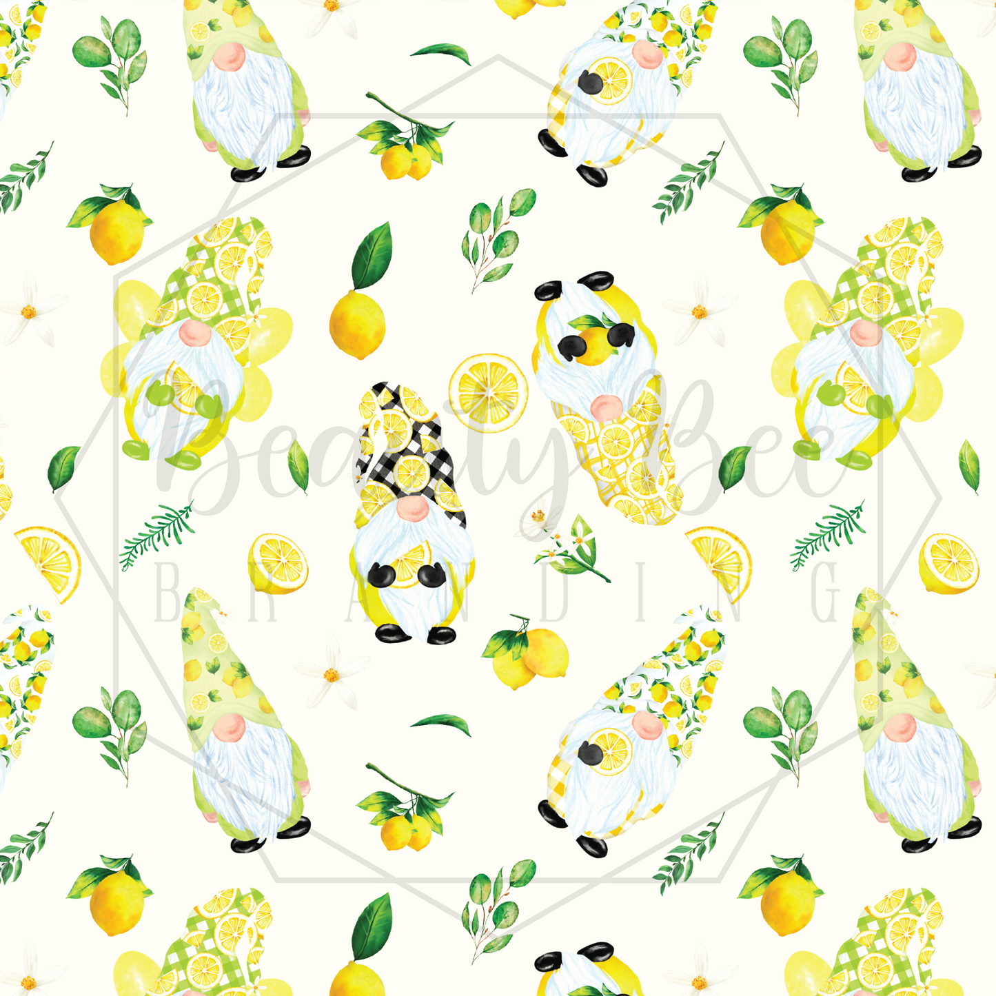 Lemon Gnomes SEAMLESS PATTERN