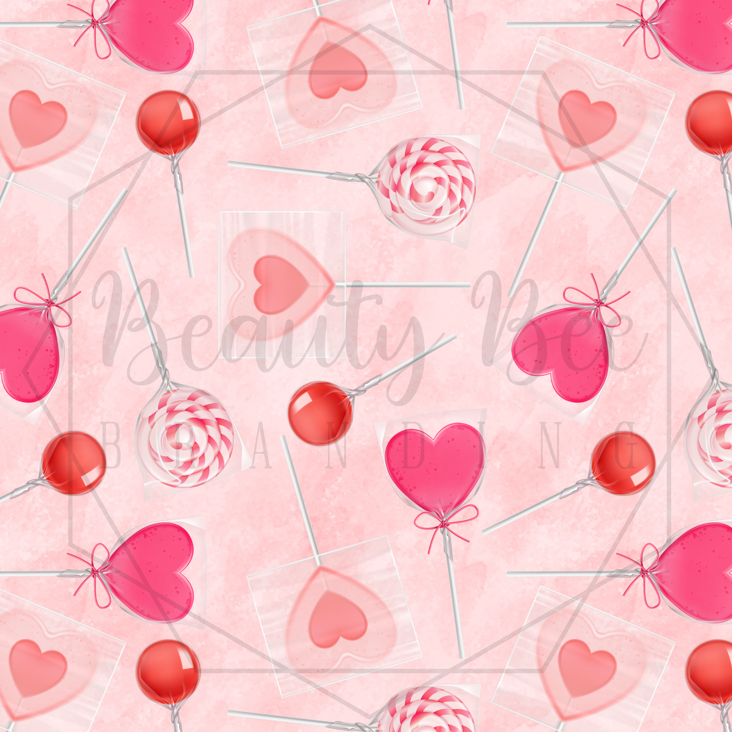 Heart Lollipops SEAMLESS PATTERN