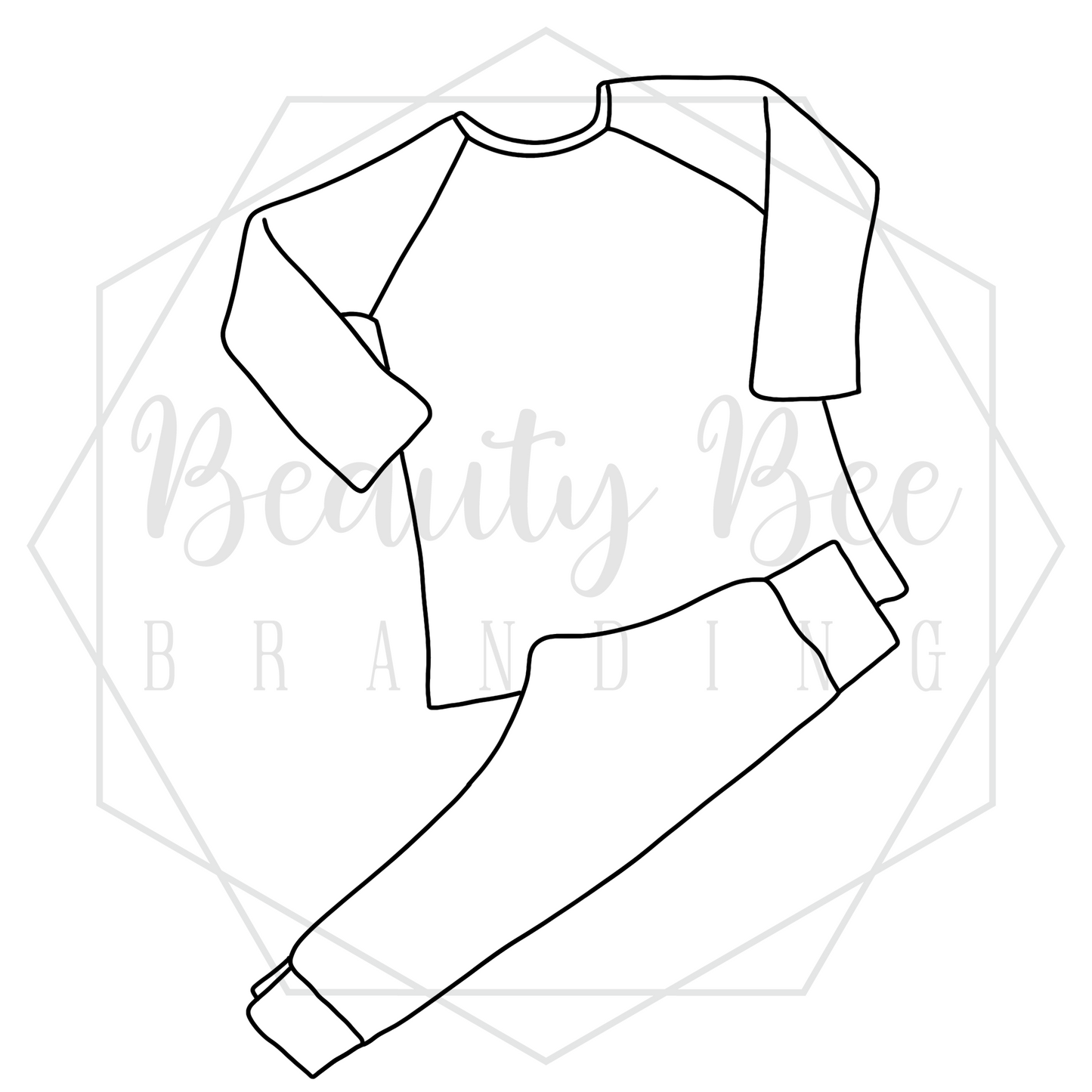 Lounge Set (Long Sleeve and Pants) Mock Up