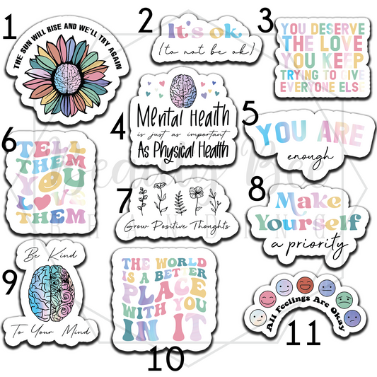 Mental Health Pastel Temporary Tattoos