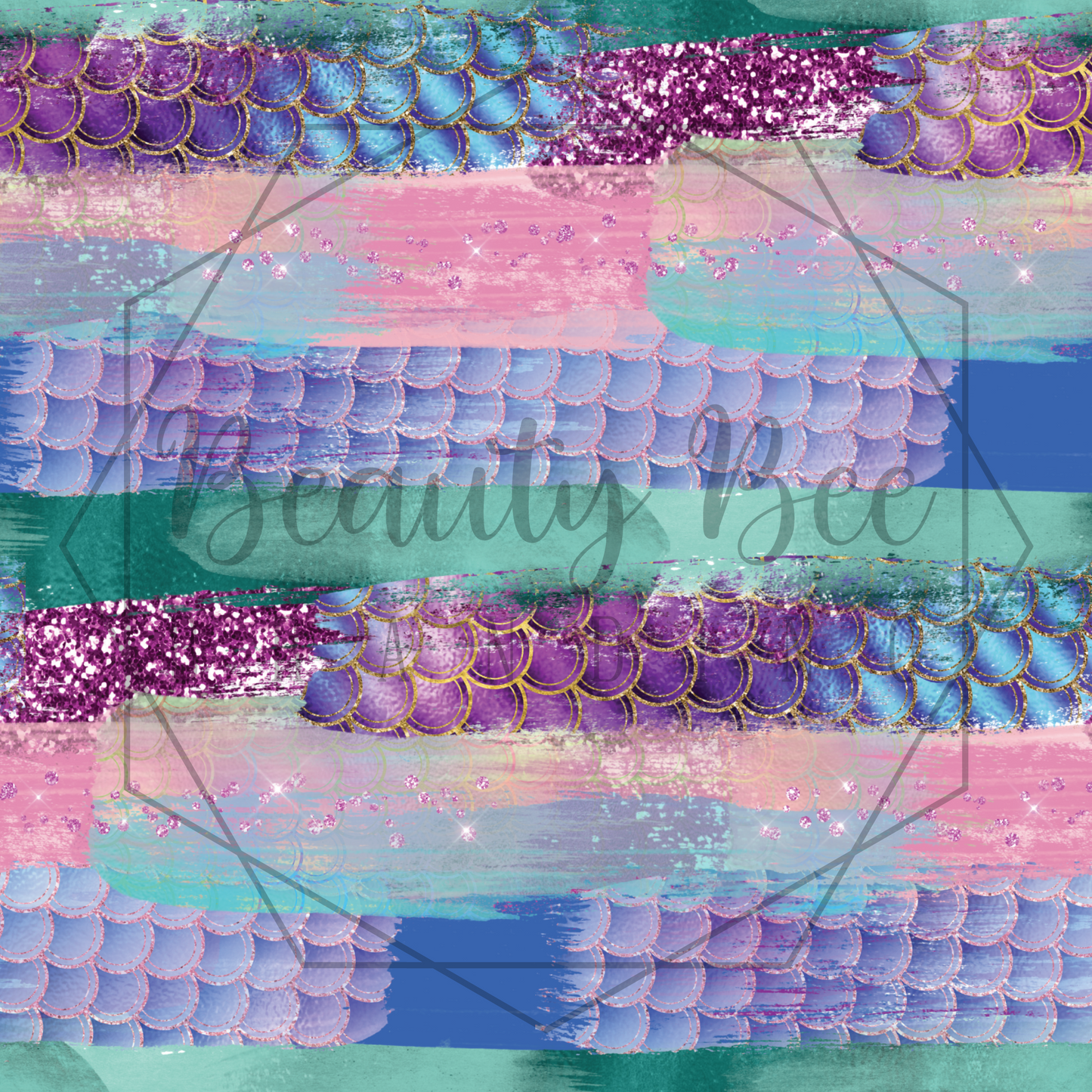 Mermaid Brush Strokes SEAMLESS PATTERN