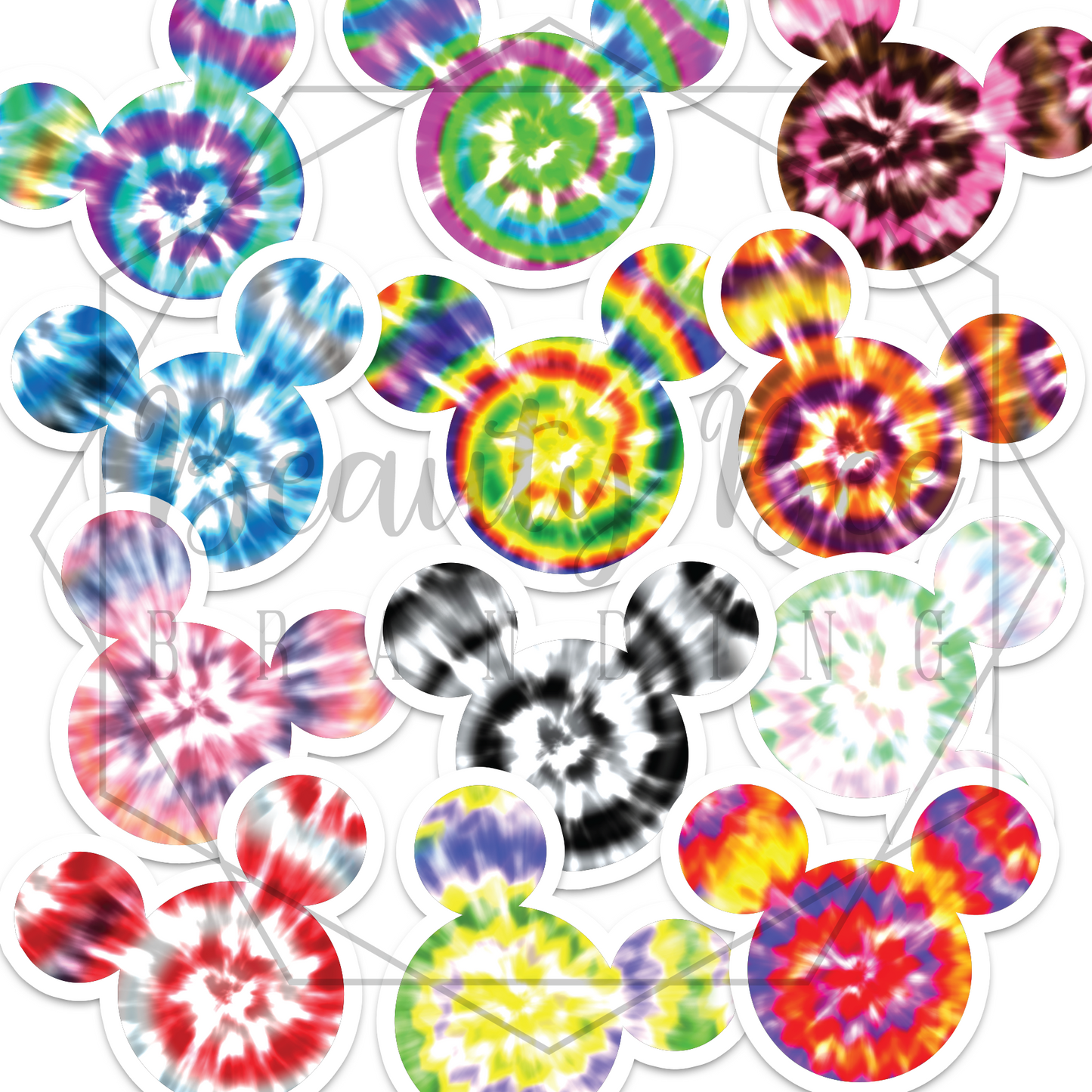 Tie Dye Mouse Sticker Sheet