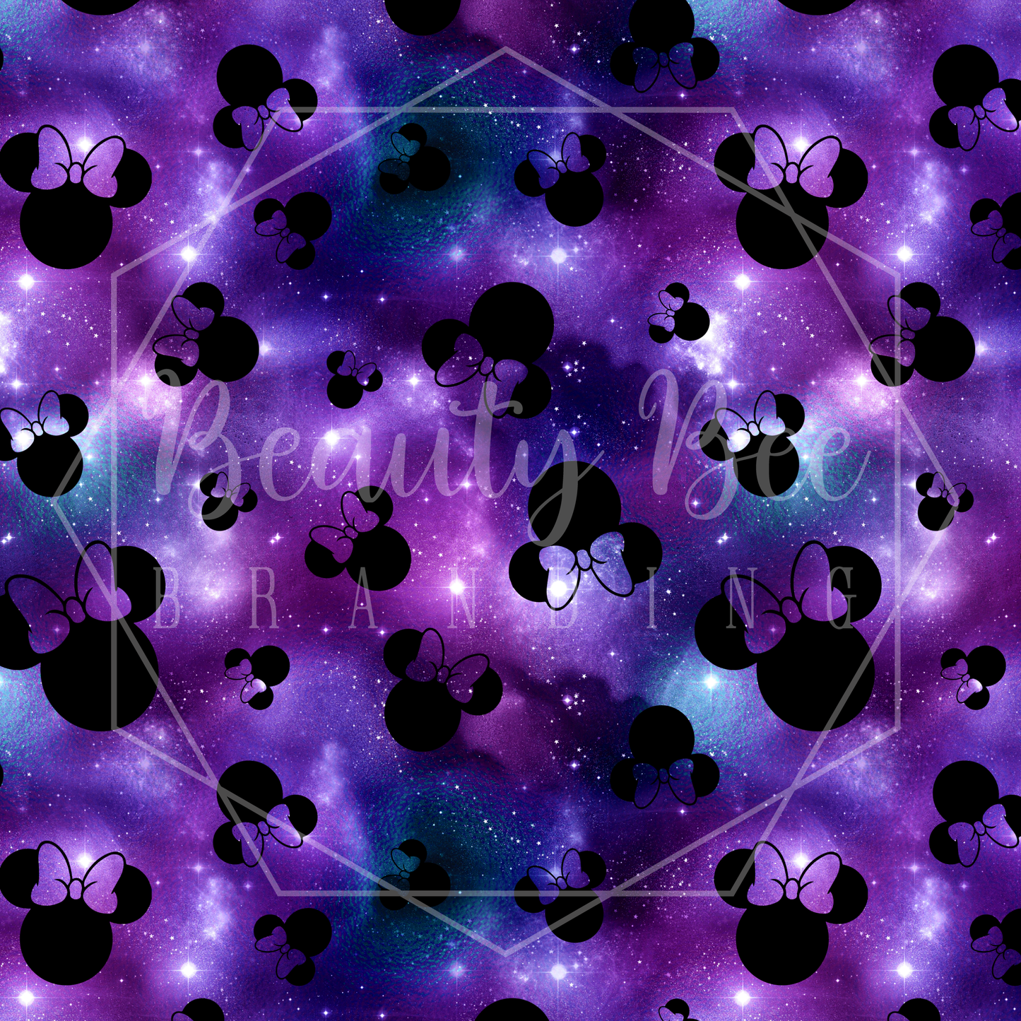 Mouse Ears Purple Girl SEAMLESS PATTERN