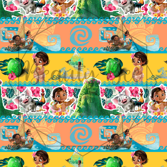 Polynesian Princess SEAMLESS PATTERN