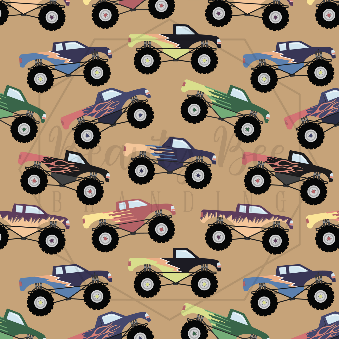 Monster Trucks SEAMLESS PATTERN