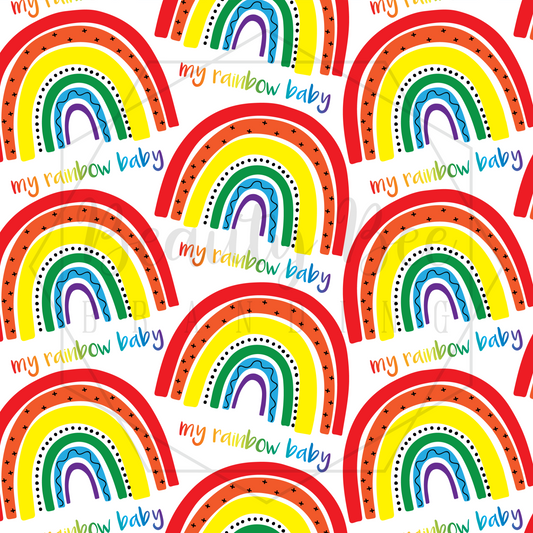 Rainbow Baby Saying SEAMLESS PATTERN