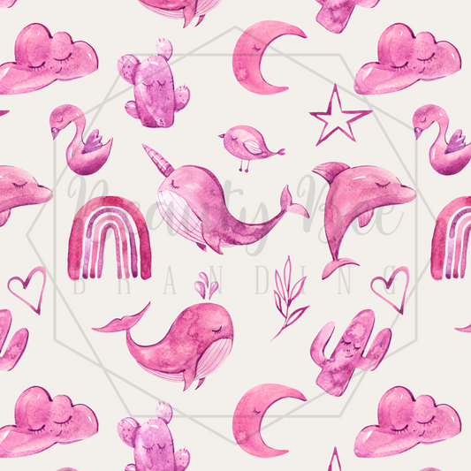 Boho Nautical Dreams Pink SEAMLESS PATTERN