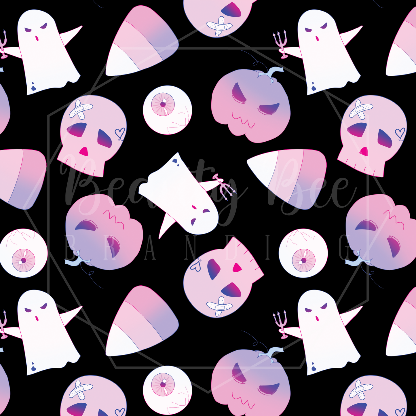 Pastel Holoween Black SEAMLESS PATTERN