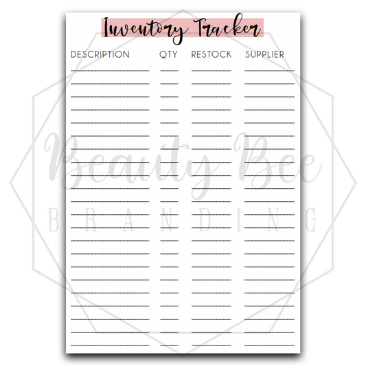 Planner Inserts - Inventory Tracker