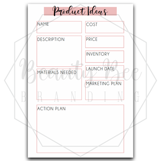 Planner Inserts - Product Ideas