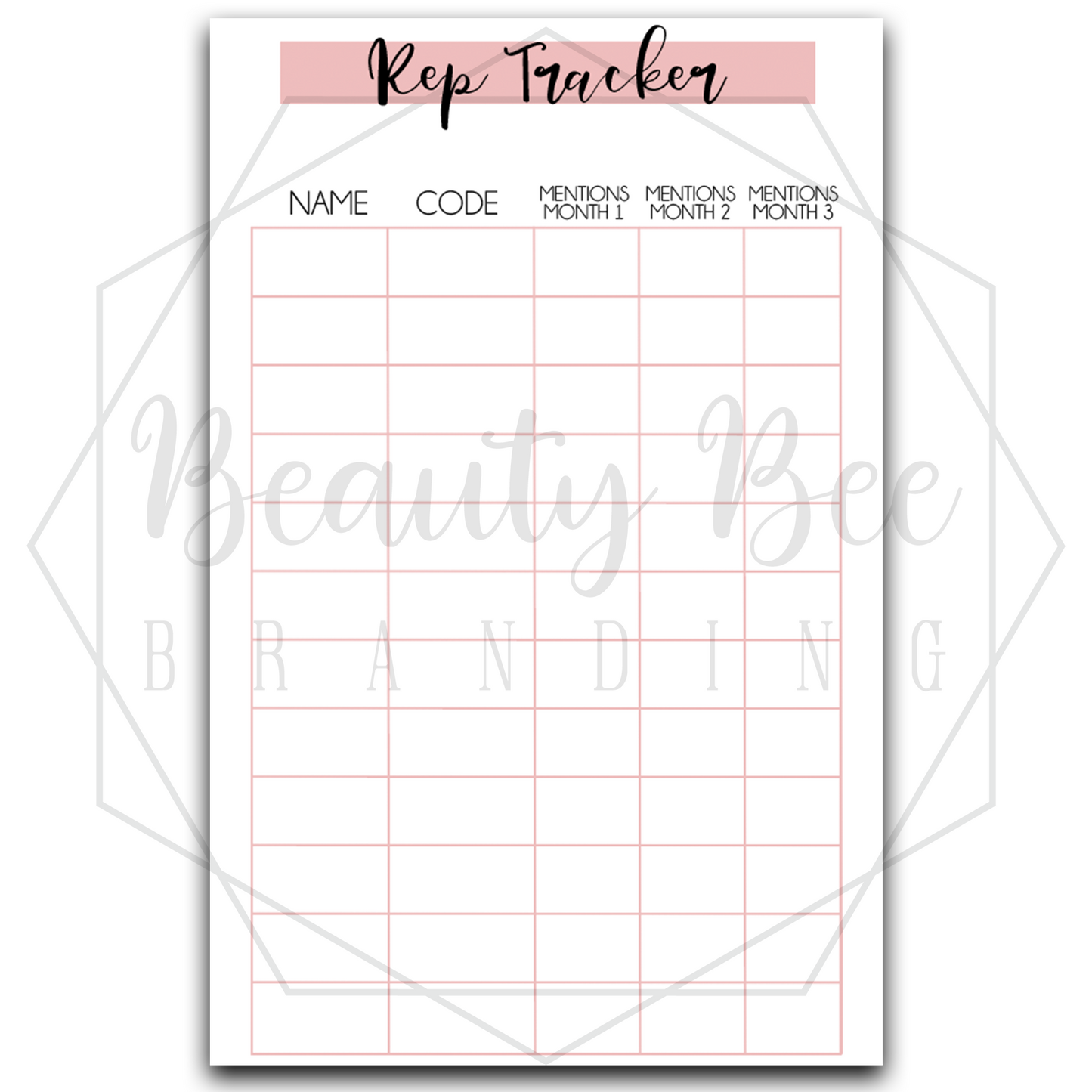 Planner Inserts - Rep Tracker