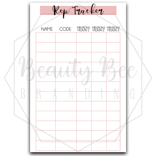 Planner Inserts - Rep Tracker