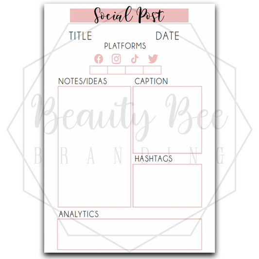 Planner Inserts - Social Post Ideas