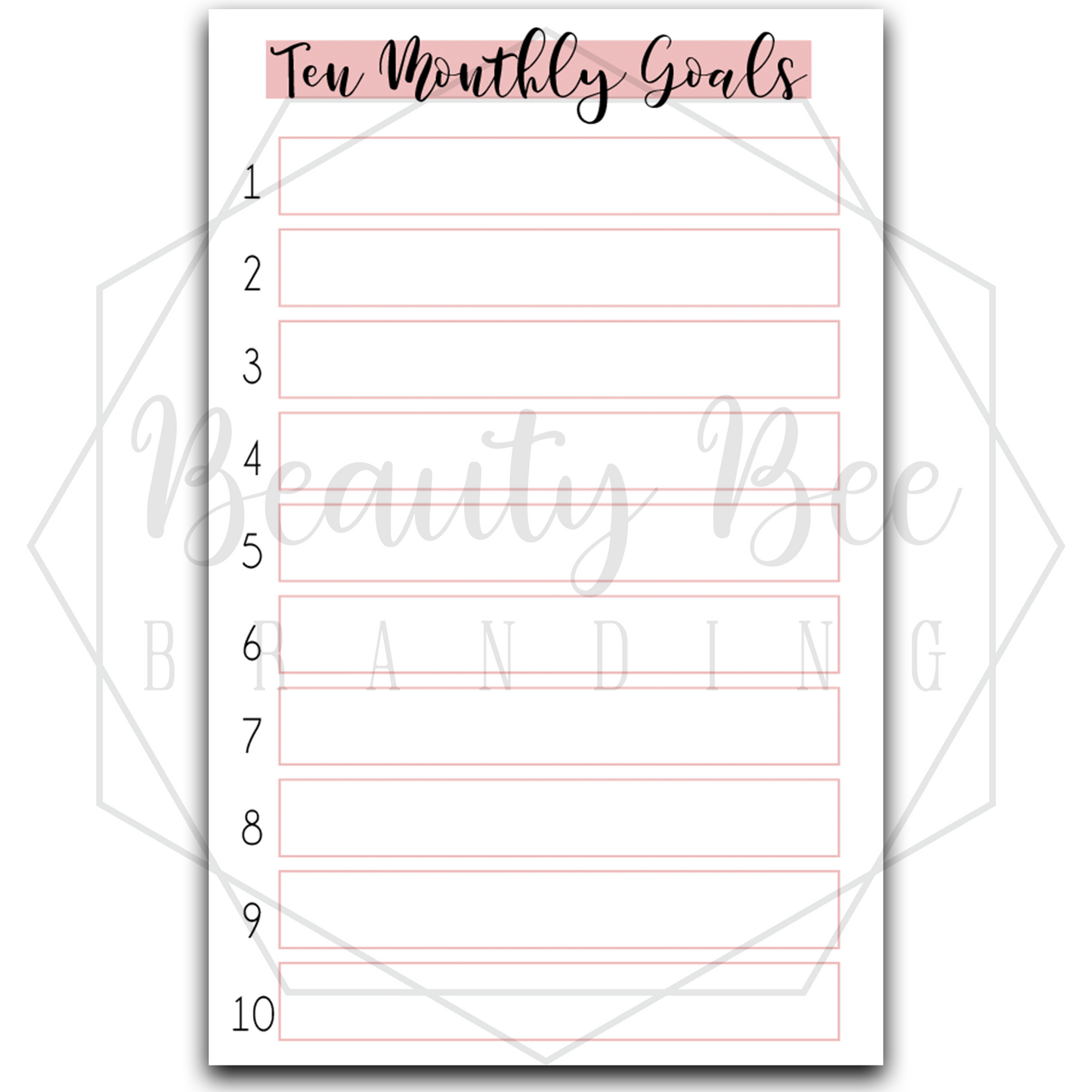 Planner Inserts - Monthly Goals