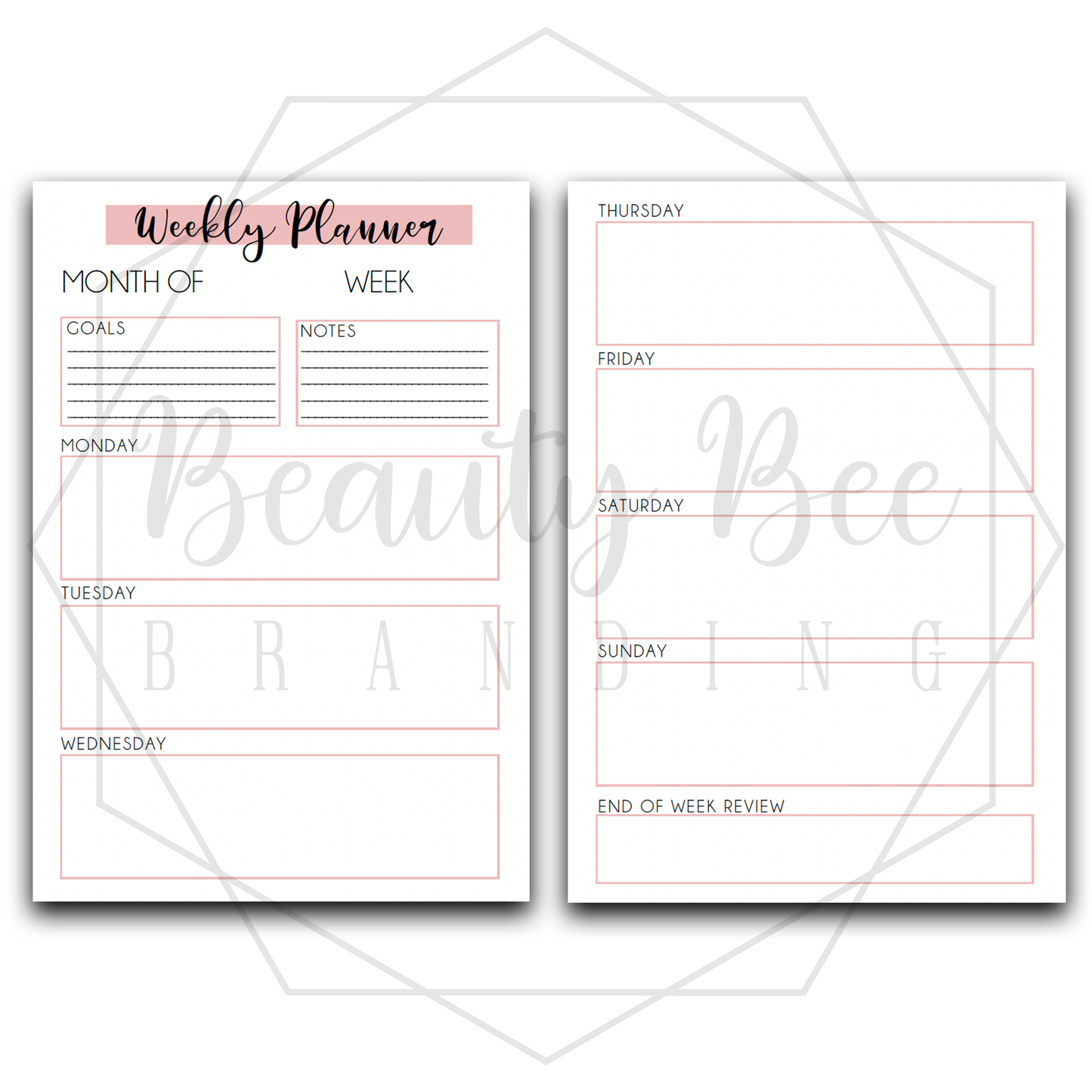 Planner Inserts - Weekly Planner