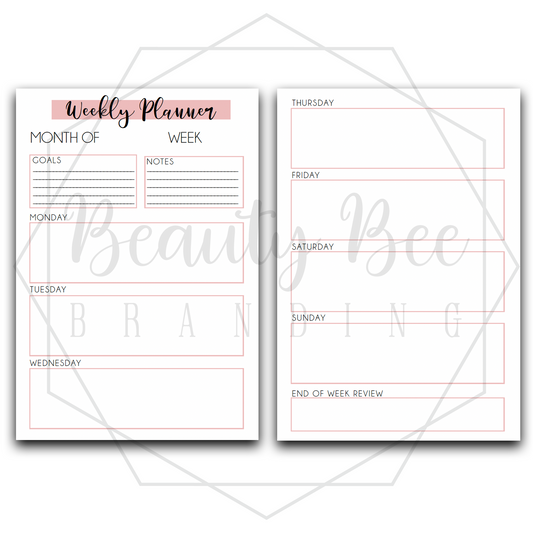 Planner Inserts - Weekly Planner
