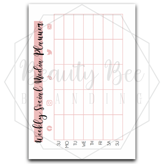 Planner Inserts - Weekly Social Media Planner