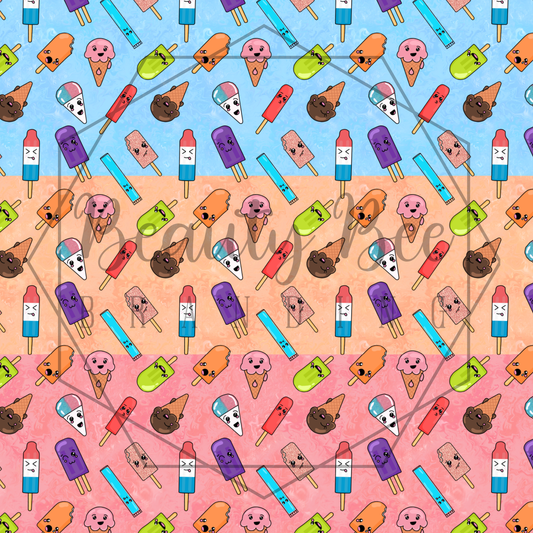 Popsicle Friends Version 1 FULL YARD SEAMLESS PATTERN