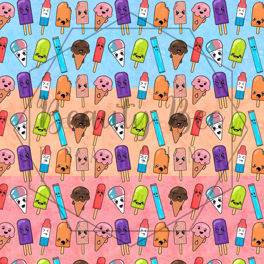 Popsicle Friends Version 2 FULL YARD SEAMLESS PATTERN