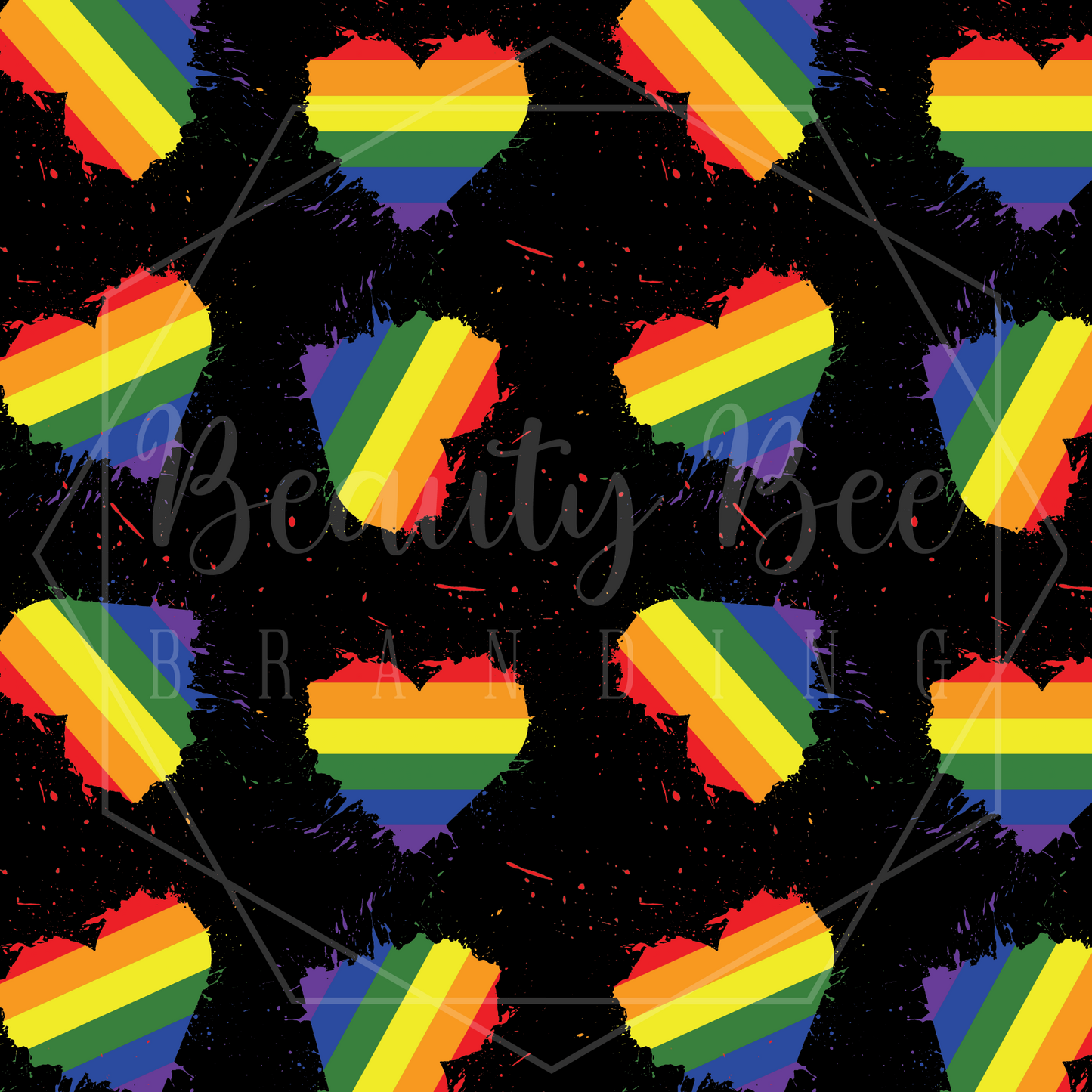 Rainbow Hearts SEAMLESS PATTERN