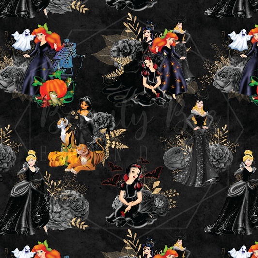 Princess After Dark Black SEAMLESS PATTERN