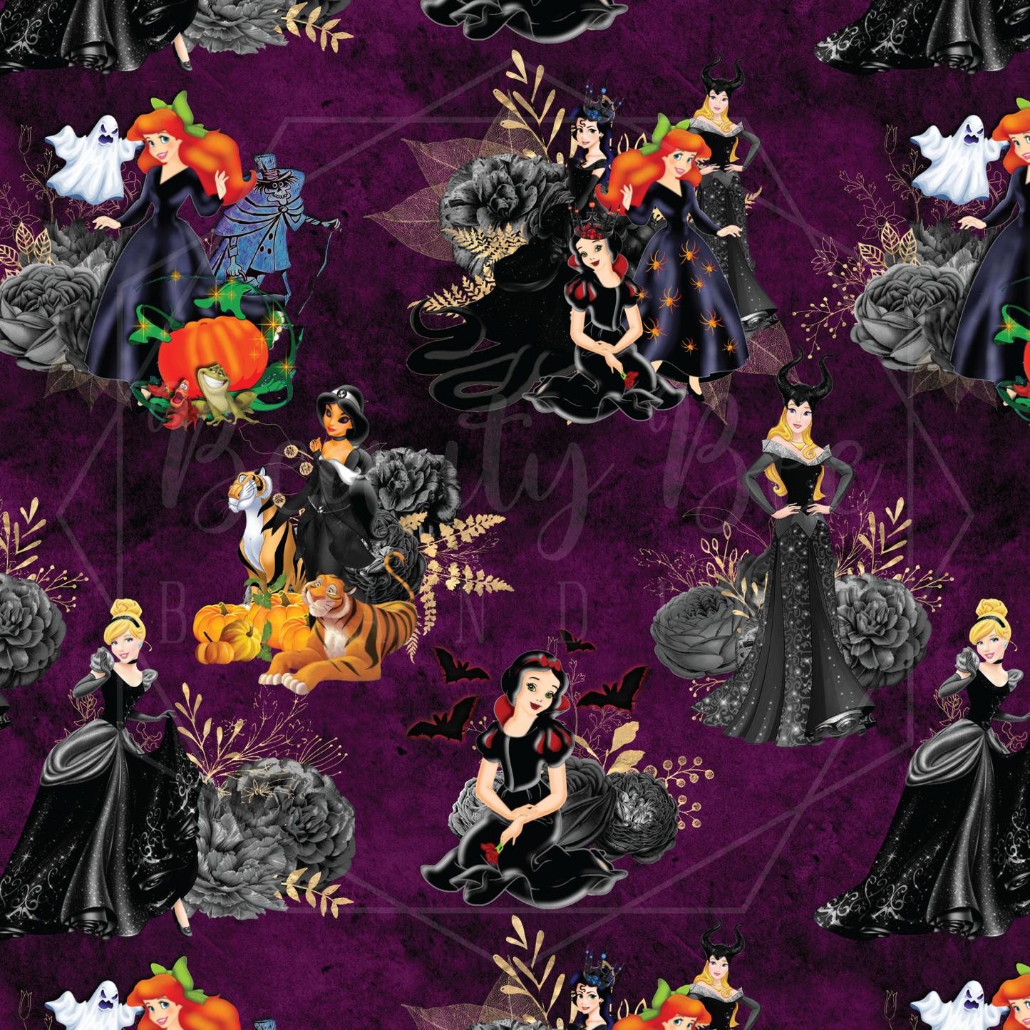 Princess After Dark Purple SEAMLESS PATTERN