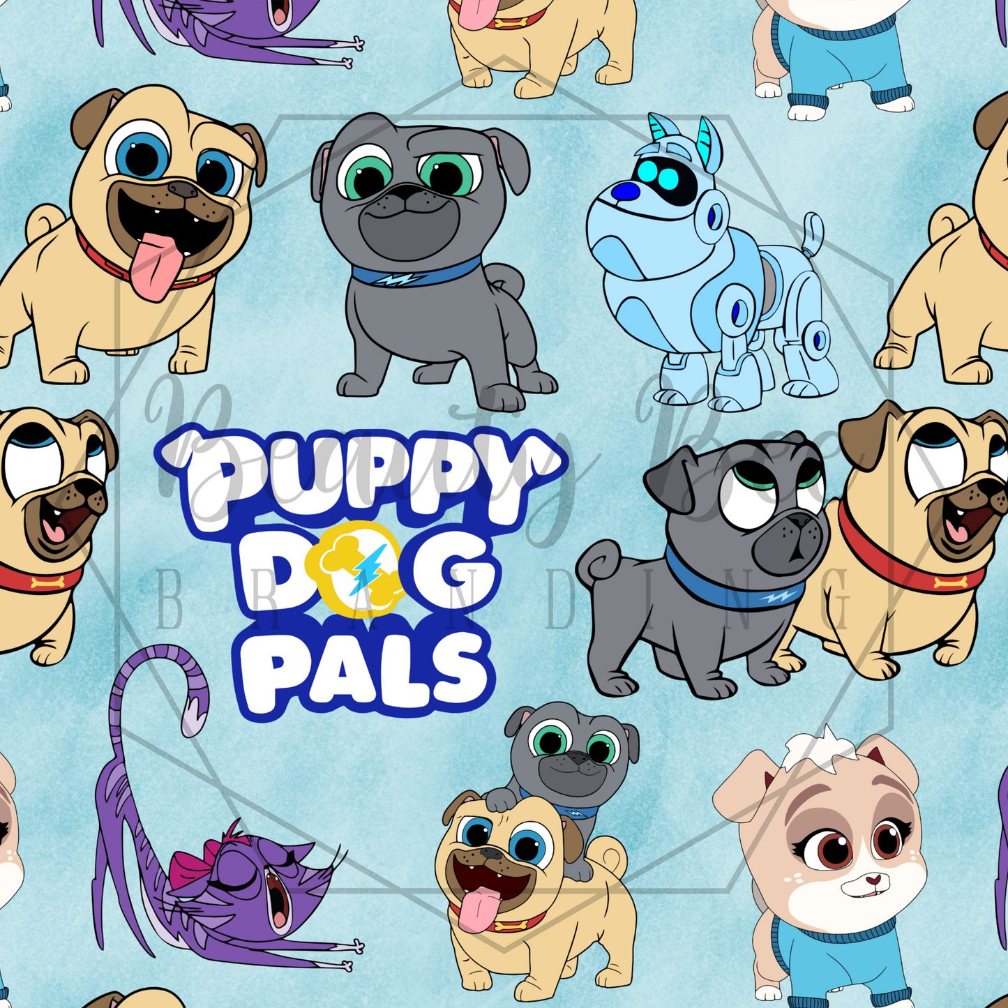 Dog Friends Blue SEAMLESS PATTERN