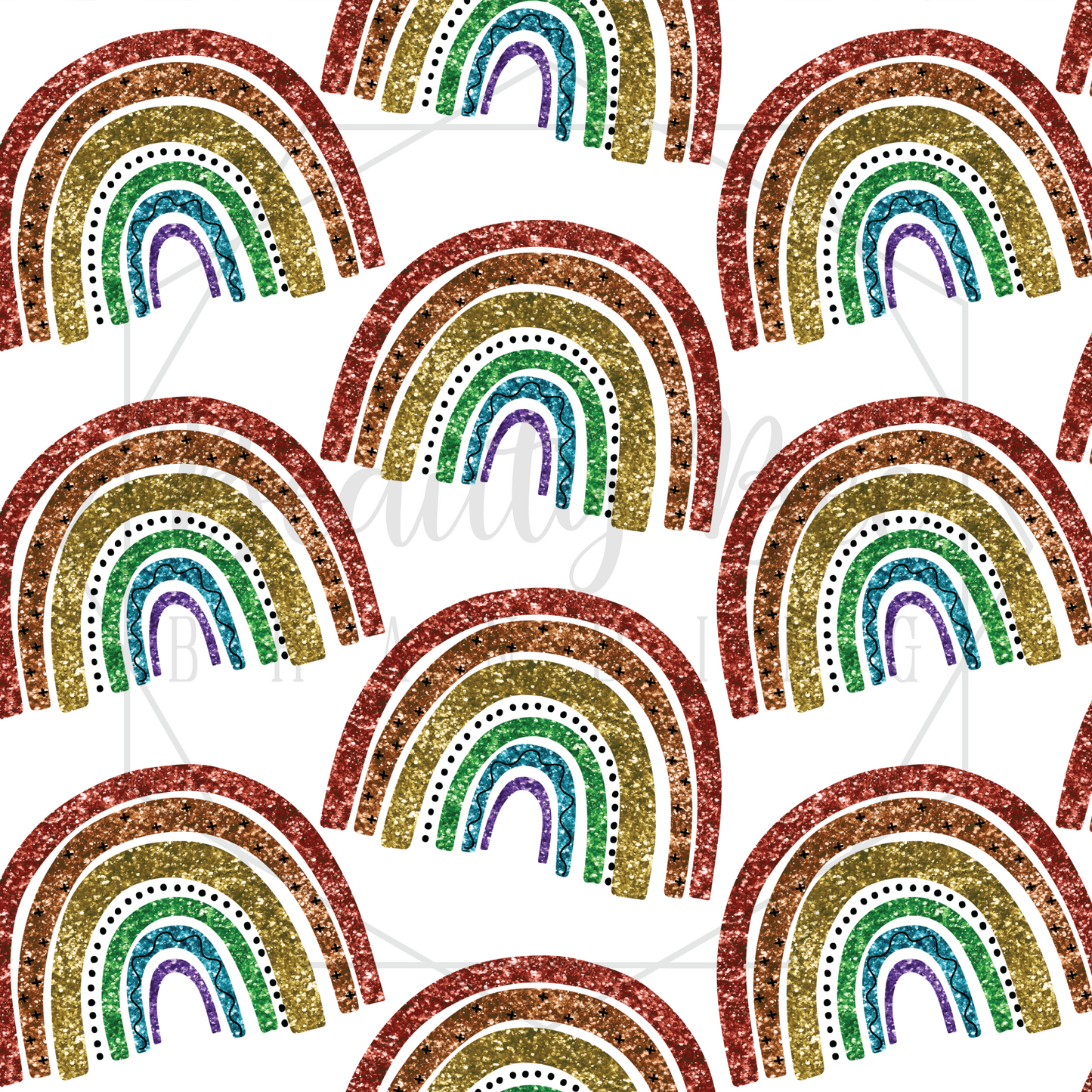 Rainbow Baby Glitter SEAMLESS PATTERN