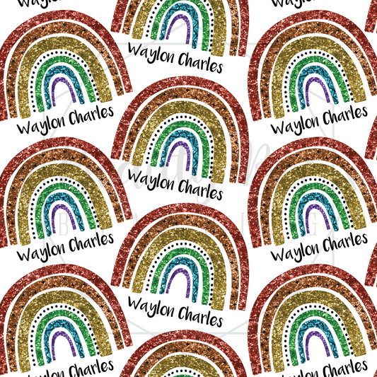 Rainbow Baby Glitter Customized SEAMLESS PATTERN