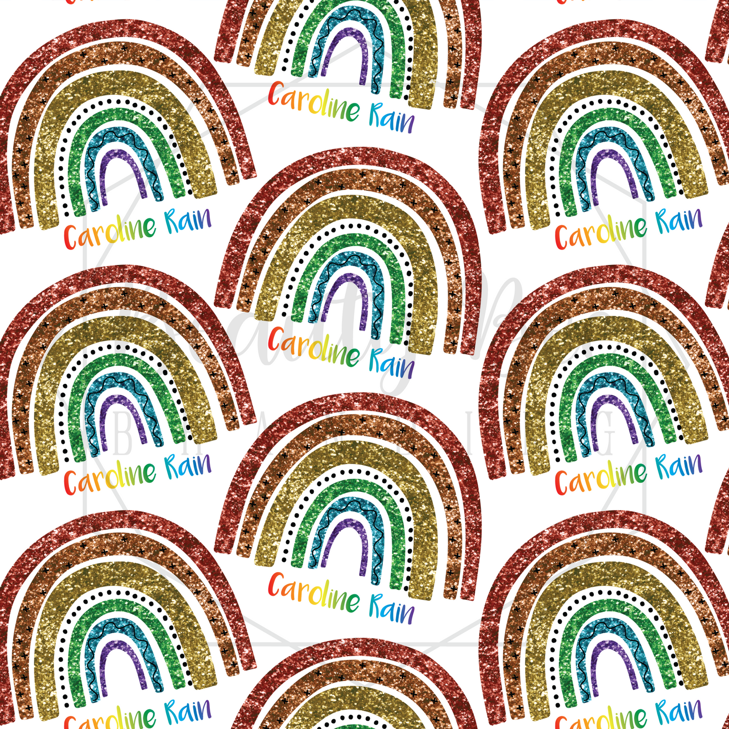 Rainbow Baby Glitter Customized SEAMLESS PATTERN