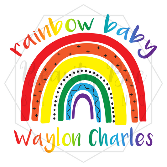 Rainbow Baby Customized DIGITAL DECAL - Sublimation and Print & Cut Files