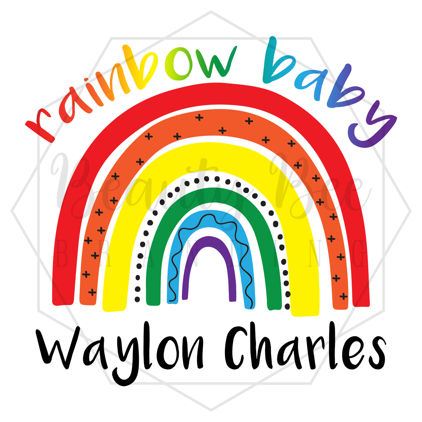 Rainbow Baby Customized DIGITAL DECAL - Sublimation and Print & Cut Files