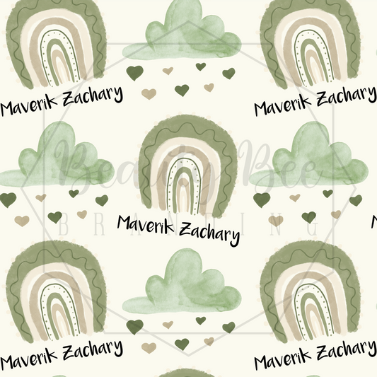 Neutral Green Rainbows Customized SEAMLESS PATTERN