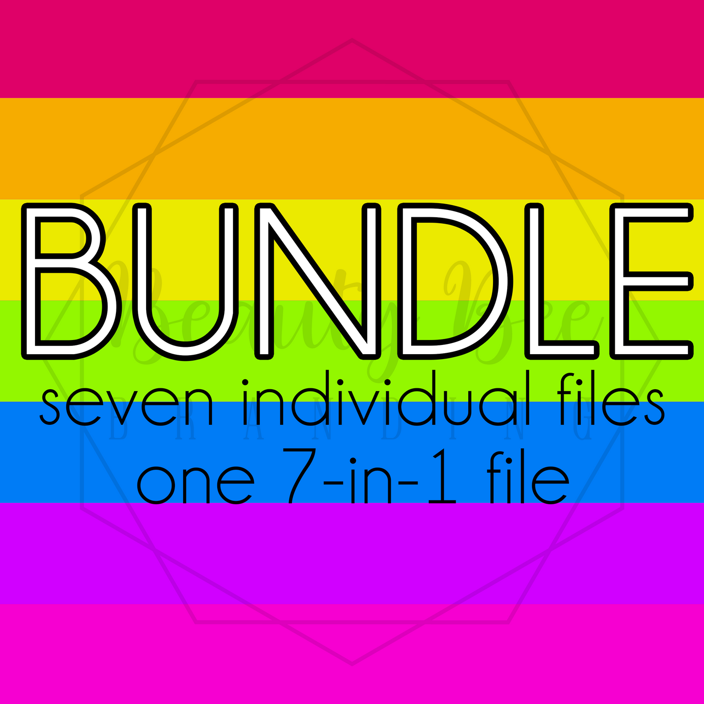 Solid Rainbow Neon BUNDLE SEAMLESS PATTERN