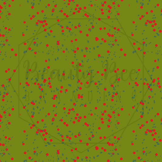 Christmas Snacks Green Background SEAMLESS PATTERN