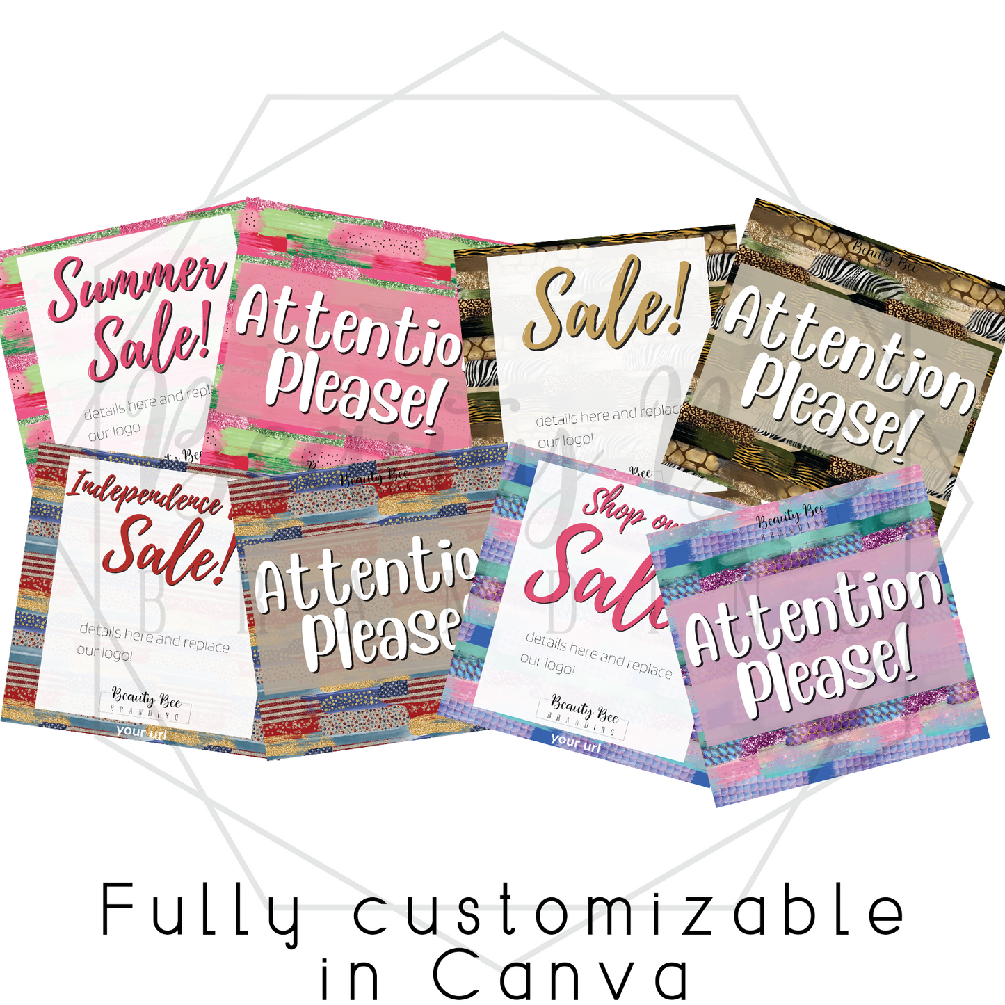 Announcements Summer Bundle Editable Template