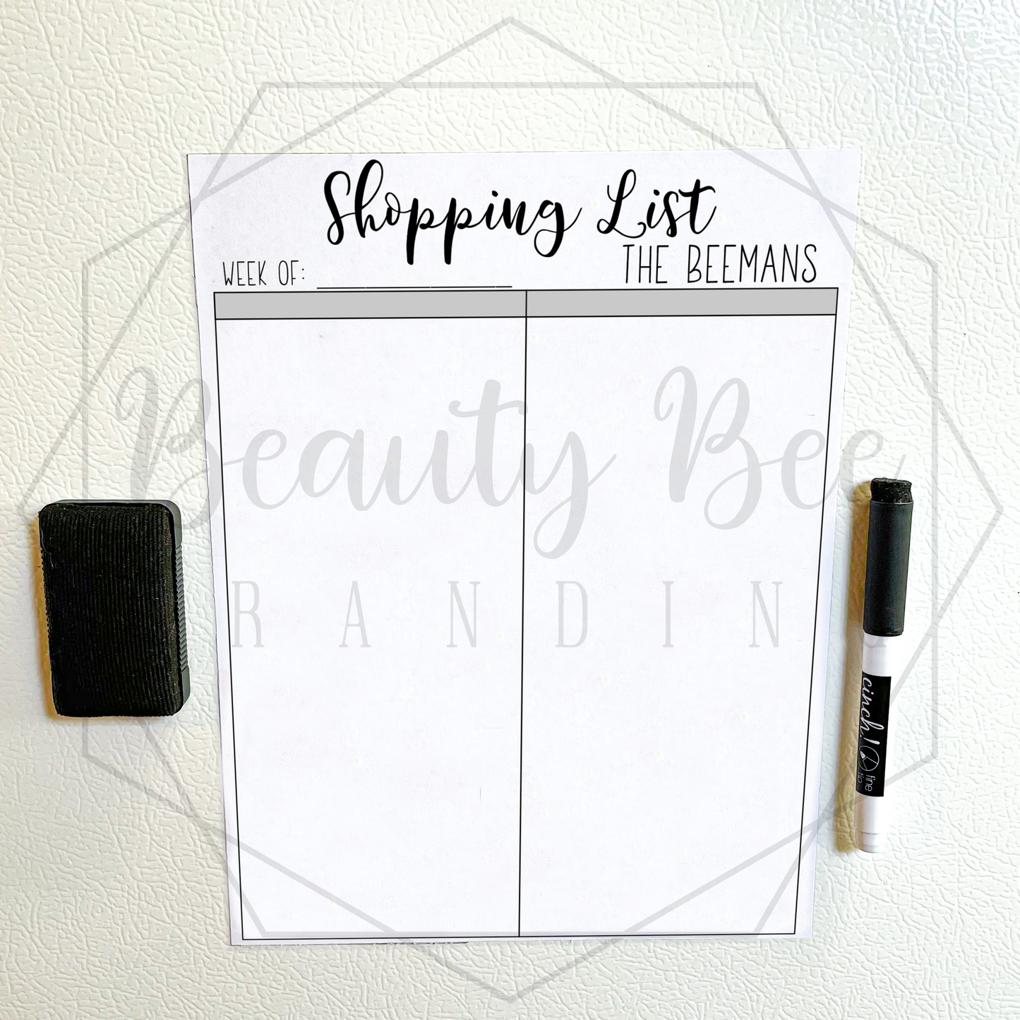 Shopping List DRY ERASE FRIDGE MAGNET